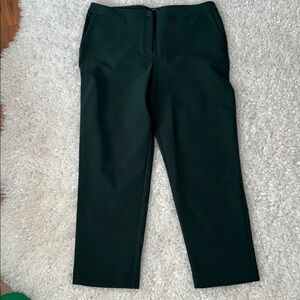 Hilary Radley Forest Green Pants Elegant Trousers size 16 slim leg extra button